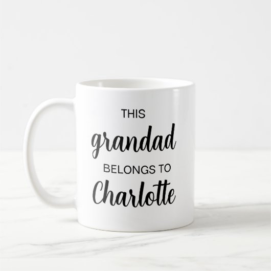 Personalisierte Grandad-Tasse, Geburtstagsgeschenk Kaffeetasse (Links)