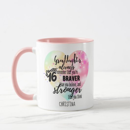 Personalisierte GRANDAUGHTER-Geschenke | Niedliche Tasse (Links)