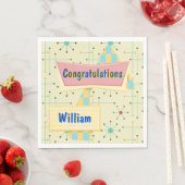 Personalisierte Gratulation Retro Serviette (Beispiel)