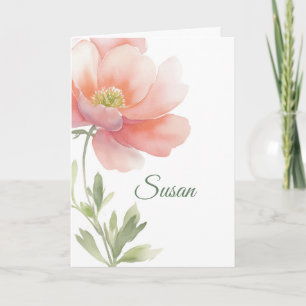 Personalisierte Gratulations-Wasserfarben-Blume Karte