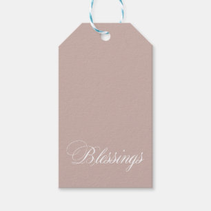 Personalisierte Grau Beige Weiße Segnungen Geschenkanhänger