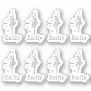 personalisierte graue Ballerina Aufkleber