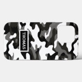 Personalisierte graue Camouflage Case-Mate iPhone Hülle (Rückseite (Horizontal))