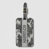 Personalisierte graue Camouflage Gepäckanhänger (Vorderseite Vertikal)