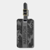 Personalisierte graue Camouflage Gepäckanhänger (Vorderseite vertikal)