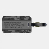 Personalisierte graue Camouflage Gepäckanhänger (Rückseite horizontal)