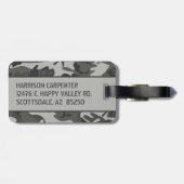 Personalisierte graue Camouflage Gepäckanhänger (Rückseite horizontal)