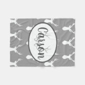 Personalisierte graue fleecedecke (Vorderseite (Horizontal))