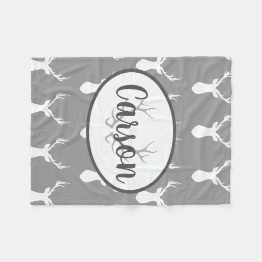 Personalisierte graue fleecedecke (Vorderseite (Horizontal))