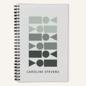 Personalisierte graue geometrische Formen Notizblock (Vorderseite)