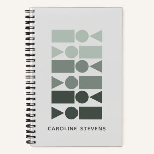 Personalisierte graue geometrische Formen Notizblock
