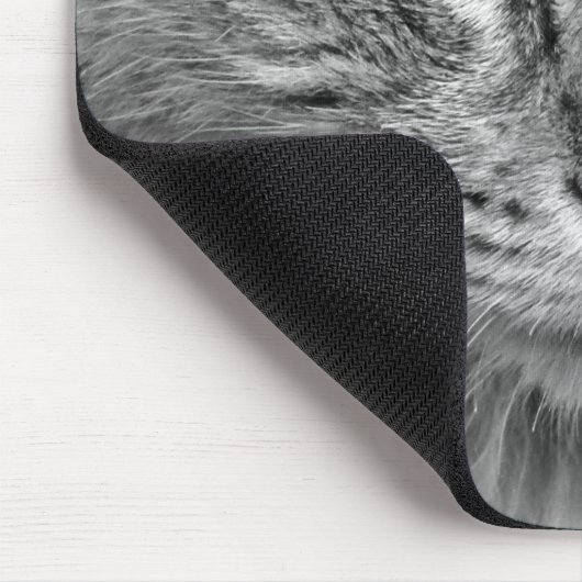 Personalisierte graue Katze mit blauen Augen Mousepad (Ecke)