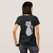 Personalisierte graue Katze T-Shirt (Schwarz voll)