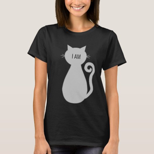 Personalisierte graue Katze T-Shirt (Vorderseite)