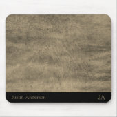 Personalisierte graue Ledermatte mit Initialen Mousepad (Vorne)