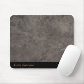 Personalisierte graue Ledermauspad mit Initialen Mousepad (Mit Mouse)