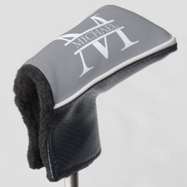 Personalisierte Graue Monogramm und Name Golf Headcover
