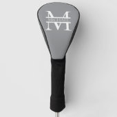 Personalisierte Graue Monogramm und Name Golf Headcover (Vorderseite)