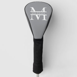 Personalisierte Graue Monogramm und Name Golf Headcover