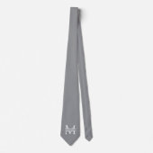 Personalisierte Graue Monogramm und Name Krawatte (Vorderseite)