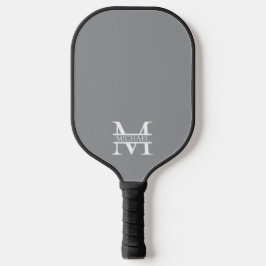 Personalisierte Graue Monogramm und Name Pickleball Schläger