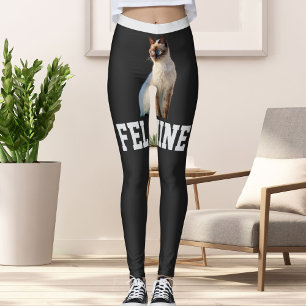 Personalisierte graue Namen Niedlich Siam Katzen F Leggings