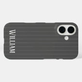 Personalisierte graue Pinstreifen Case-Mate iPhone Hülle (Rückseite (Horizontal))