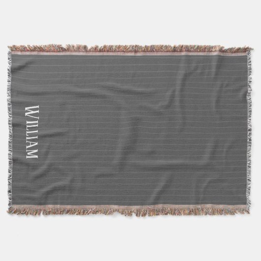 Personalisierte graue Pinstreifen Decke (Vorderseite)