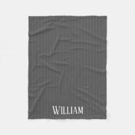 Personalisierte graue Pinstreifen Fleecedecke