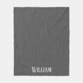 Personalisierte graue Pinstreifen Fleecedecke (Vorderseite)