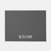 Personalisierte graue Pinstreifen Fußmatte (Vorderseite)