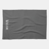 Personalisierte graue Pinstreifen Geschirrtuch (Horizontal)