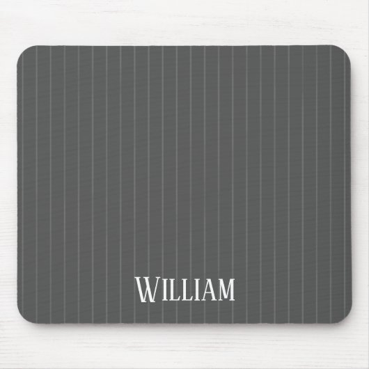 Personalisierte graue Pinstreifen Mousepad (Vorne)