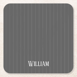 Personalisierte graue Pinstreifen Rechteckiger Pappuntersetzer