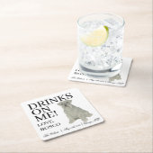 Personalisierte graue Silver Schnauzer Hundeschehe Rechteckiger Pappuntersetzer (Vor Ort)