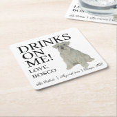 Personalisierte graue Silver Schnauzer Hundeschehe Rechteckiger Pappuntersetzer (angewinkelt)