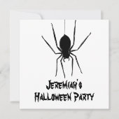 Personalisierte, graue Spinnen Halloween Einladung (Vorderseite)
