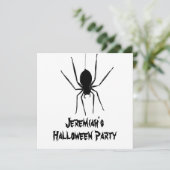 Personalisierte, graue Spinnen Halloween Einladung (Stehend Vorderseite)