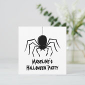 Personalisierte, graue Spinnen Halloween Einladung (Stehend Vorderseite)
