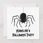 Personalisierte, graue Spinnen Halloween Einladung (Vorderseite)