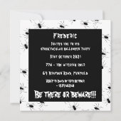 Personalisierte, graue Spinnen Halloween Einladung (Rückseite)