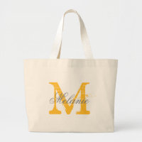 Personalisierte graue und gelbe Tüten mit Monogram