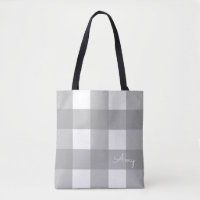 Personalisierte graue und weiße Büffel-Karo-Tasche