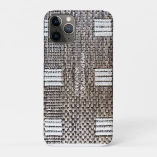 Personalisierte graue und weiße Imitate Burlap2 Ge Case-Mate iPhone Hülle