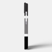 Personalisierte, graue und weiße Streifen Case-Mate iPhone Hülle (Rückseite / Links)
