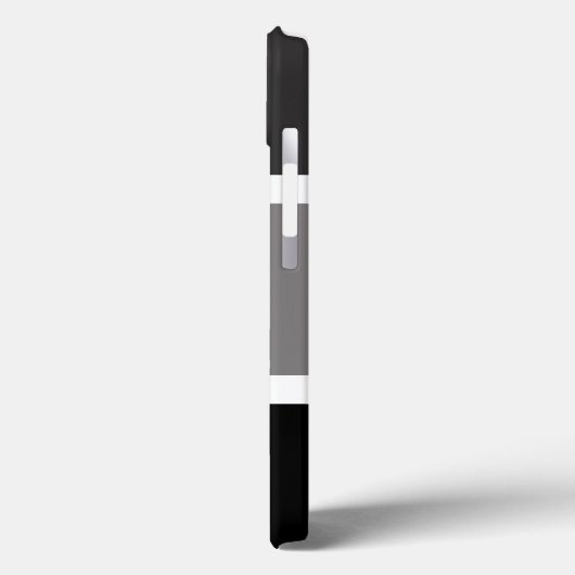 Personalisierte, graue und weiße Streifen Case-Mate iPhone Hülle (Rückseite / Links)