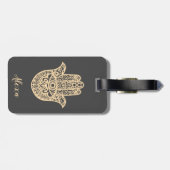 Personalisierte graue viel Glück-Geschenk Hängemat Gepäckanhänger (Rückseite horizontal)