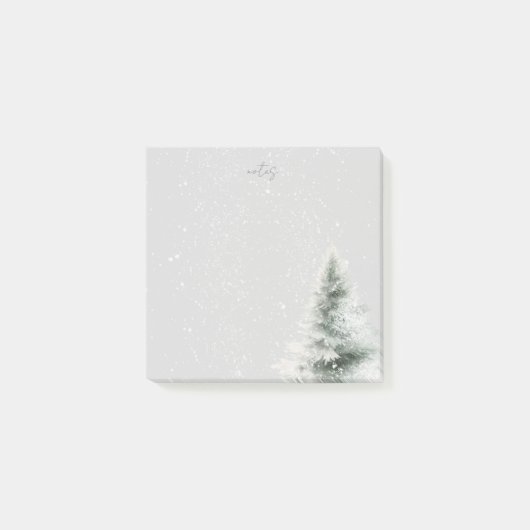 Personalisierte graue Winternotizen Post-it Klebezettel (Vorderseite)
