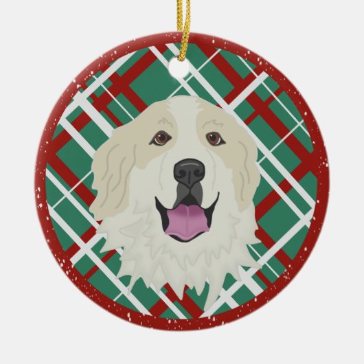 Personalisierte Great Pyrenäen Badger Markierungen Keramik Ornament (Vorne)