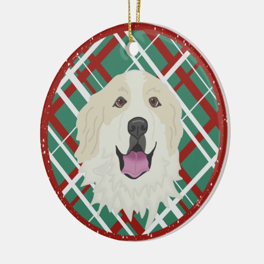 Personalisierte Great Pyrenäen Badger Markierungen Keramik Ornament (Links)